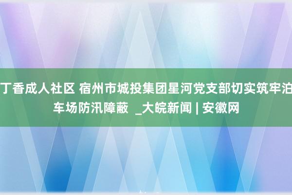 丁香成人社区 宿州市城投集团星河党支部切实筑牢泊车场防汛障蔽  _大皖新闻 | 安徽网