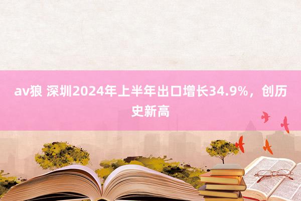 av狼 深圳2024年上半年出口增长34.9%，创历史新高