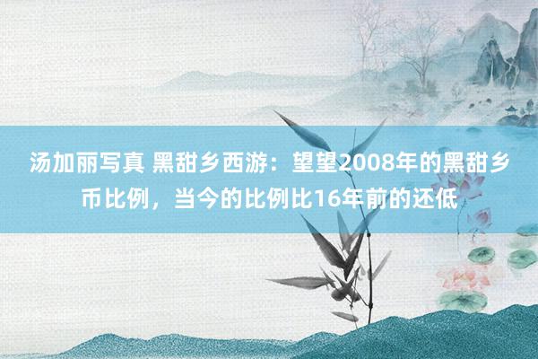 汤加丽写真 黑甜乡西游：望望2008年的黑甜乡币比例，当今的比例比16年前的还低