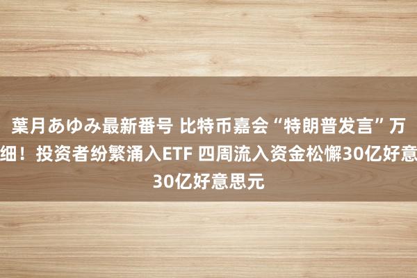 葉月あゆみ最新番号 比特币嘉会“特朗普发言”万众精细！投资者纷繁涌入ETF 四周流入资金松懈30亿好意思元