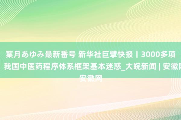 葉月あゆみ最新番号 新华社巨擘快报丨3000多项！我国中医药程序体系框架基本迷惑_大皖新闻 | 安徽网