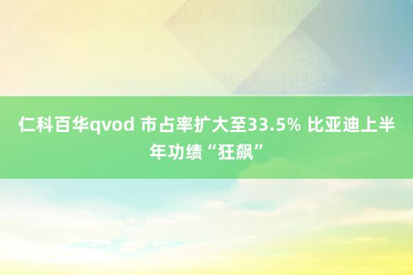 仁科百华qvod 市占率扩大至33.5% 比亚迪上半年功绩“狂飙”