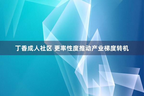 丁香成人社区 更率性度推动产业梯度转机