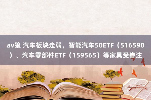 av狼 汽车板块走弱，智能汽车50ETF（516590）、汽车零部件ETF（159565）等家具受眷注