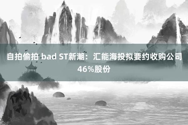 自拍偷拍 bad ST新潮：汇能海投拟要约收购公司46%股份